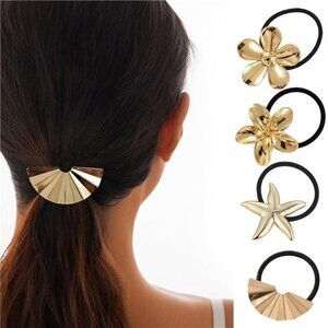 Gold Metal Hair Ties | Strong Elastic | Durable & Stylish
